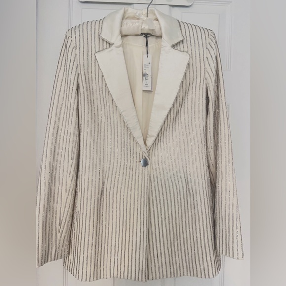 Alice + Olivia Yona Crystal Pinstripe Blazer - Picture 5 of 13